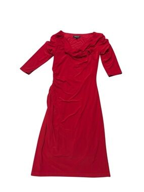 Jessica red cowl neck stretch dress